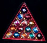 Mini Pool Hall Balls Glass Christmas Ornaments